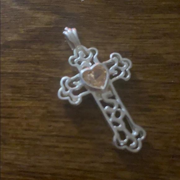 Sterling Silver citrine stone cross - Picture 1 of 4